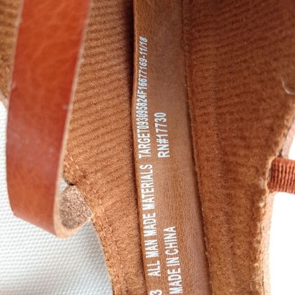 NWOT CAT & JACK Size 3 Brown Criss Cross Zip Up Sandals - Picture 7 of 9